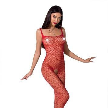 Бодістокінг Passion BS071 red, комбінезон на бретелях PBS071R - онлайн-сексшоп Сквітер