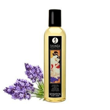 Массажное масло Shunga Sensation - Lavender (250 мл) натуральное увлажняющее SO2872 - онлайн-сексшоп Сквитер
