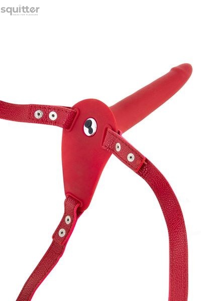 Страпон з вібрацією Fetish Tentation Vibrating Strap-On with Dildo Red SO3753 фото