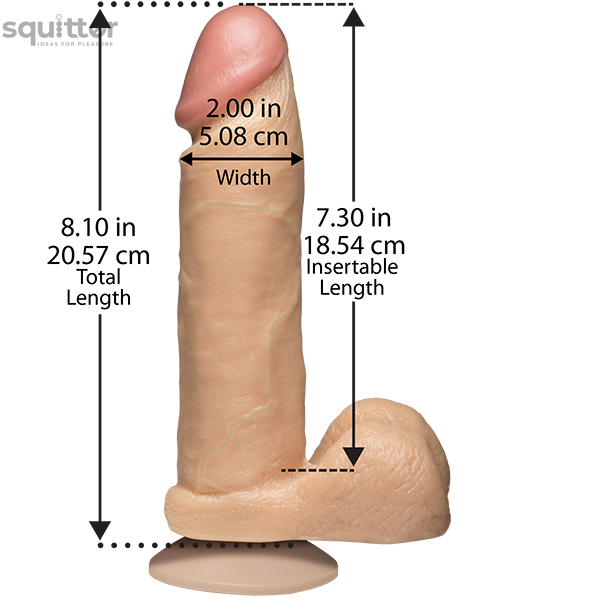 Фалоімітатор Doc Johnson The Realistic Cock 8 inch White - PVC, Vack-U-Lock, діаметр 5,1 см SO2789 фото