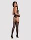 Бодистокинг Obsessive Bodystocking G316 S/M/L, цветочный декор, скрещенные подвязкиSO7240,4 - интернет-магазин интимных товаров Squitter
