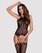 Бодистокинг Obsessive Bodystocking G316 S/M/L, цветочный декор, скрещенные подвязкиSO7240,1 - интернет-магазин интимных товаров Squitter