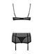 Эротический костюм горничной Obsessive Maidme set 5pcs S/M, бюстгальтер, пояс с фартуком, чулки, стрSO7290,6 - интернет-магазин интимных товаров Squitter