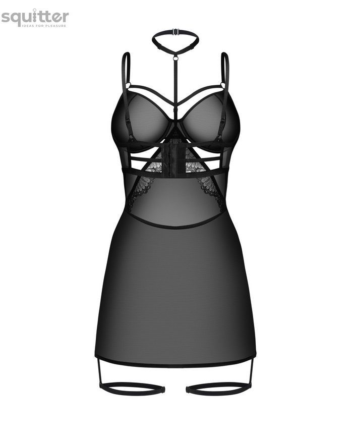 Бебі-долл Obsessive Arrowel Black chemise S/M SX2581 - онлайн-сексшоп Сквітер