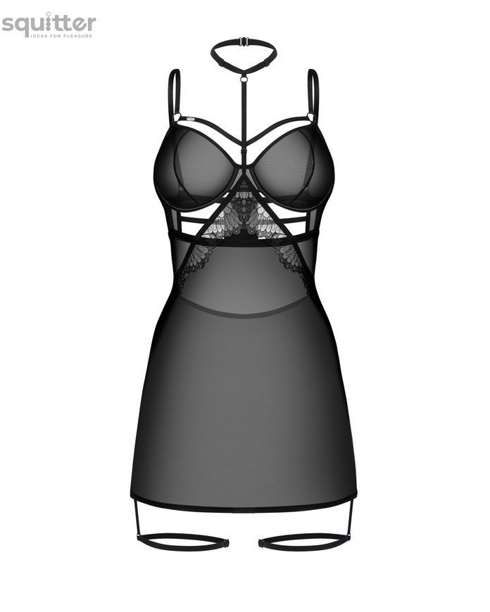Бебі-долл Obsessive Arrowel Black chemise S/M SX2581 - онлайн-сексшоп Сквітер