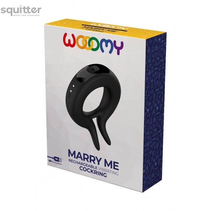 Ерекційне віброкільце Wooomy Marry Me, перезаряджувальне, 10 режимів вібрації, діаметр 4 см SO7440 фото