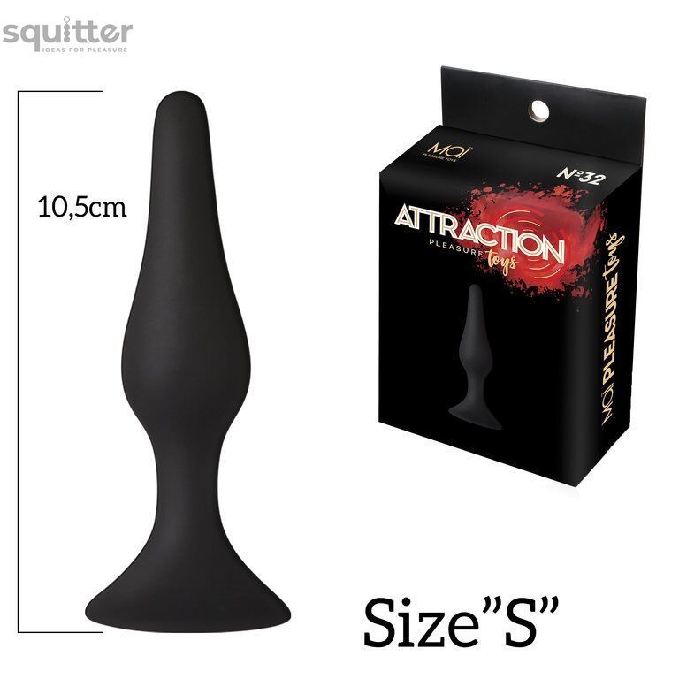 Анальна пробка на присосці MAI Attraction Toys №32 Black, довжина 10,5 см, діаметр 2,5 см SO4624 - онлайн-сексшоп Сквітер