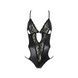 Боди с имитацией кожи и стрепами ASUNA BODY black L/XL PassionSO4122,3 - интернет-магазин интимных товаров Squitter