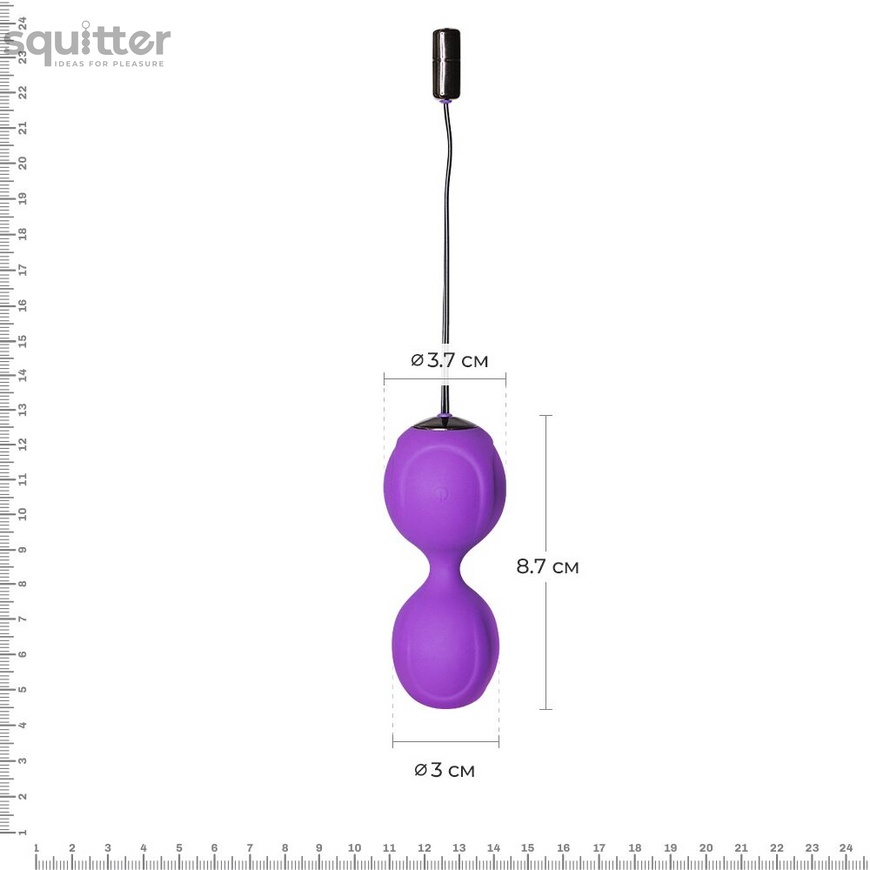 Вагинальные шарики с вибрацией Adrien Lastic Kegel Vibe Purple, диаметр 3,7см AD40753 фото