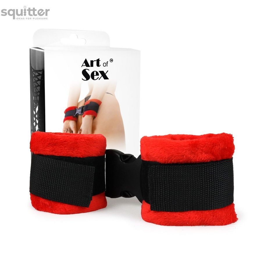 Наручники Art of Sex - Handcuffs Soft Touch Красные SO8497 - онлайн-сексшоп Сквитер