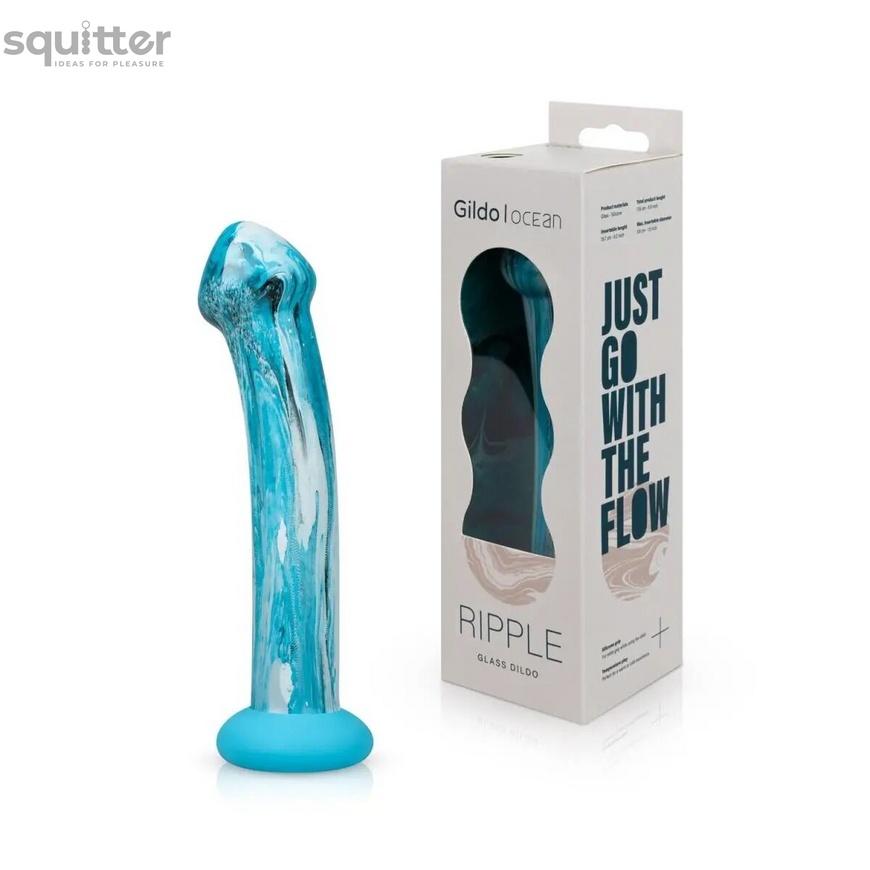 Скляний ділдо Gildo - Ocean Ripple Glass Dildo SO8893 фото