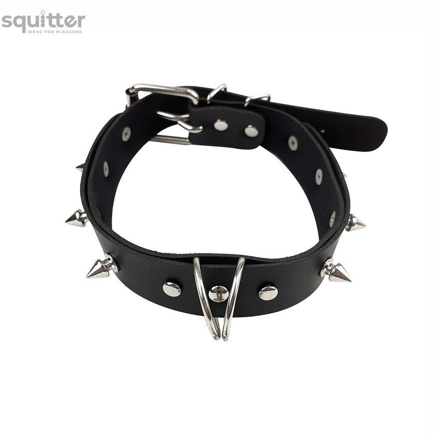 Нашийник з шипами та повідцем Art of Sex - Collar Spikes and Leash SO5154 - онлайн-сексшоп Сквітер