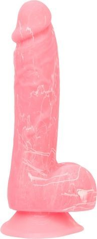 Фалоімітатор, що світиться у темряві, ADDICTION - BRANDON - 7.5 "- PINK G.I.D. / W PB, 19 см, силіко SO4530 - онлайн-сексшоп Сквітер