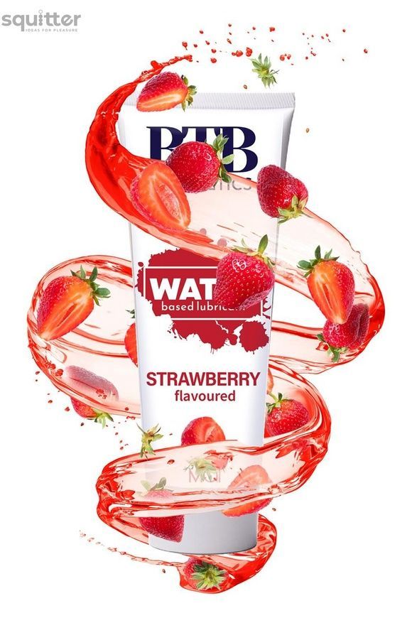 Смазка на водной основе BTB FLAVORED STRAWBERRY с ароматом клубники (100 мл) SO7545 - онлайн-сексшоп Сквитер
