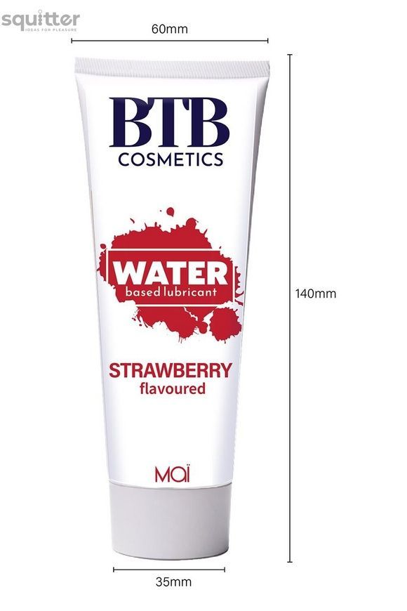 Смазка на водной основе BTB FLAVORED STRAWBERRY с ароматом клубники (100 мл) SO7545 - онлайн-сексшоп Сквитер