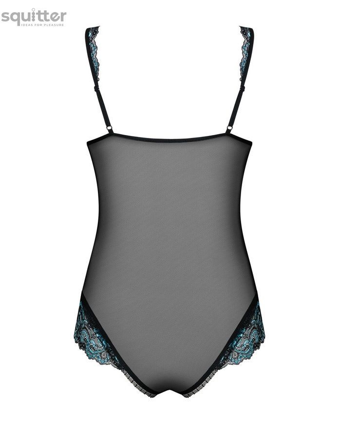 Сетчатое боди на косточках Obsessive Amanta teddy L/XL, черное, с доступом SO7199 - онлайн-сексшоп Сквитер
