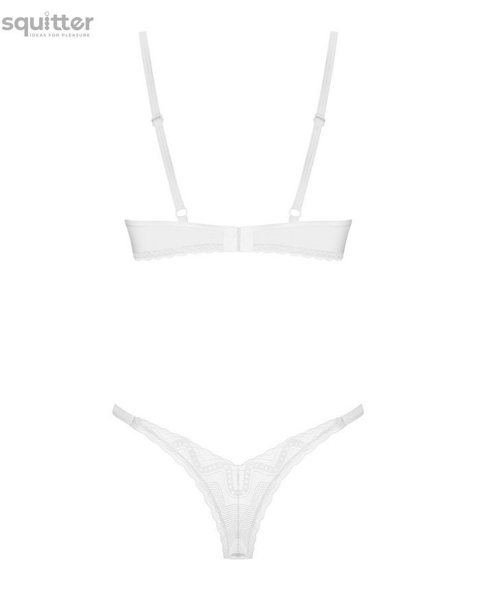 Комплект Obsessive Alissium 2-pcs set, XL/2XL, мереживо, ліф з м&rsquo;якою чашкою, трусики танга SX0605 - онлайн-сексшоп Сквітер
