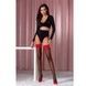 Панчохи Passion ST120 5 black-red, на ажурній силіконовій резинці, вишуканий декор та люрекс SO5790,4 - інтернет-магазин інтимних товарів Squitter