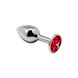 Металева анальна пробка з кристалом Alive Mini Metal Butt Plug Red S SO6010 фото 1