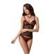 Комплект белья MELISSA SET black XXL/XXXL - Passion: лиф-сорочка со шнуровкой и трусикиEL15906,1 - интернет-магазин интимных товаров Squitter