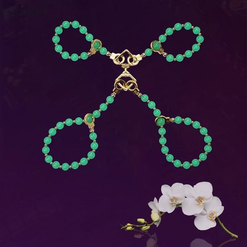 Нефритові наручники та поножі LOCKINK Jade Handcuffs & Anklecuffs SX2839 - онлайн-сексшоп Сквітер