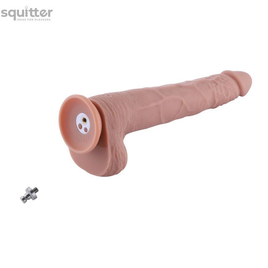 Фалоімітатор 11.8&Prime; з вібрацією для секс-машин Hismith Silicone Dildo with Vibe, KlicLok, пульт ДК SX4009 - онлайн-сексшоп Сквітер
