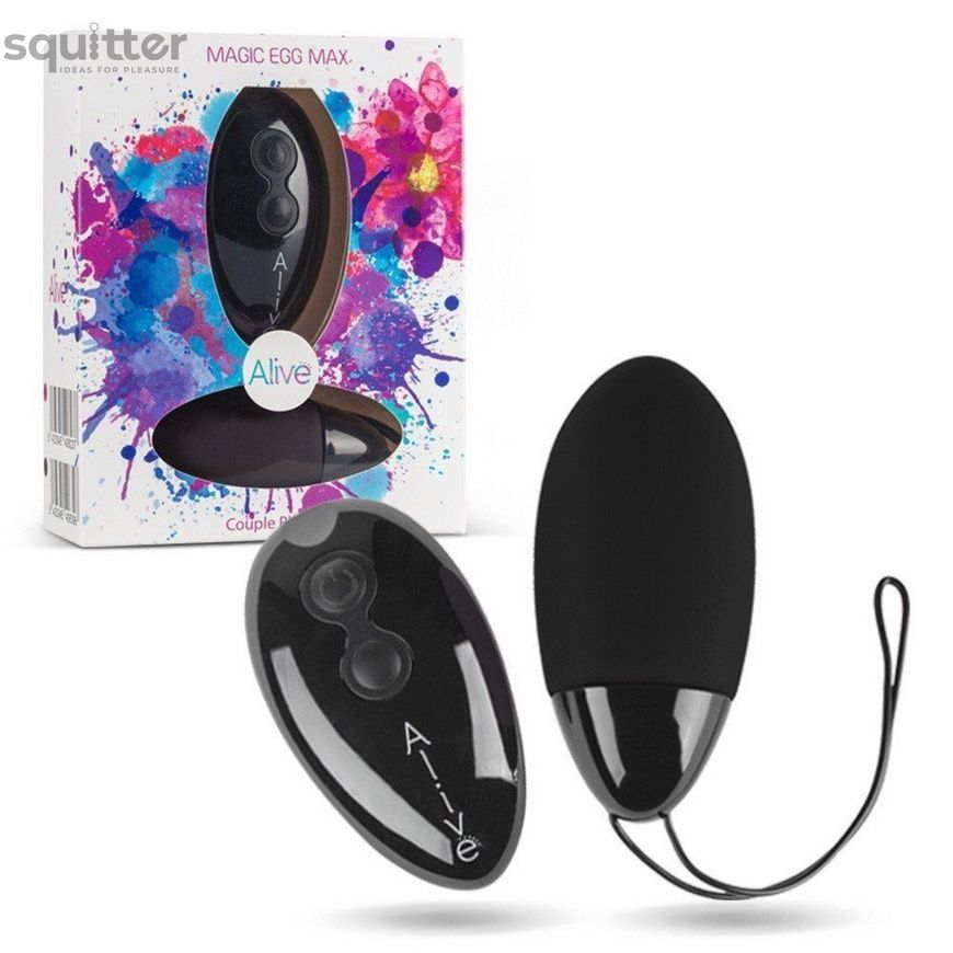 Мощное виброяйцо Alive Magic Egg MAX Black с пультом ДУ, мощное AL40639 - онлайн-сексшоп Сквитер