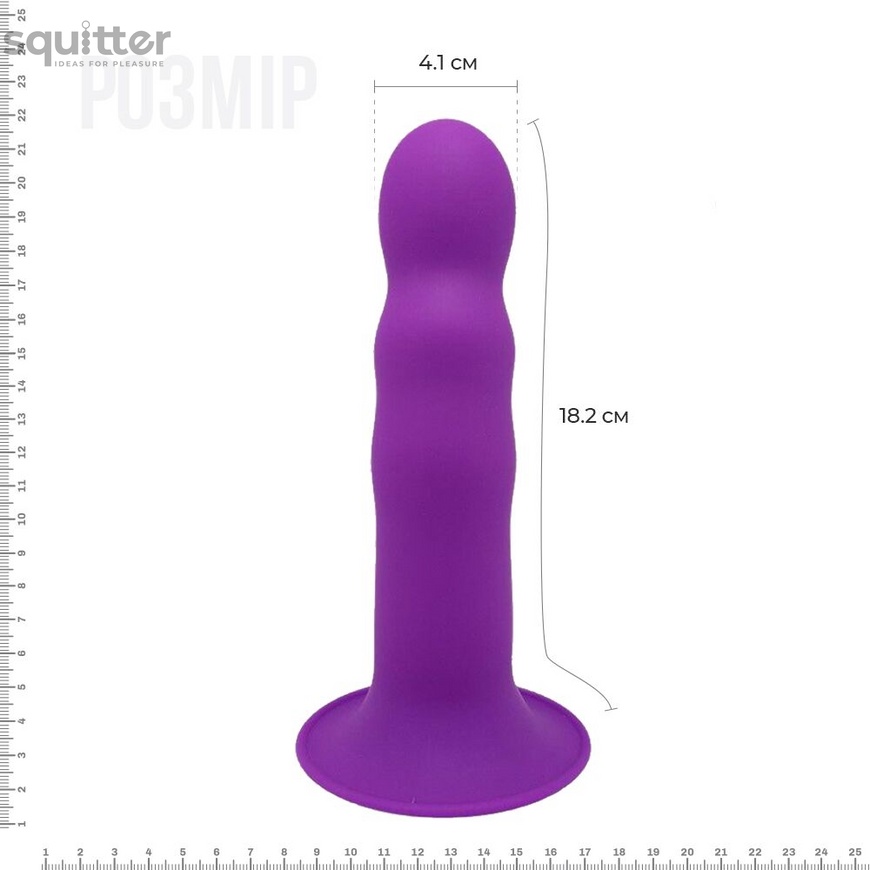 Дилдо с присоской Adrien Lastic Hitsens 3 Purple, отлично для страпона, диаметр 4,1см, длина 18,2см AD24023 фото