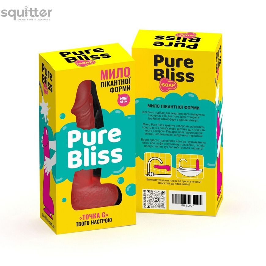 Мило у формі пеніса Pure Bliss MINI Red, крафтове мило-член, натуральне SO6355 - онлайн-сексшоп Сквітер