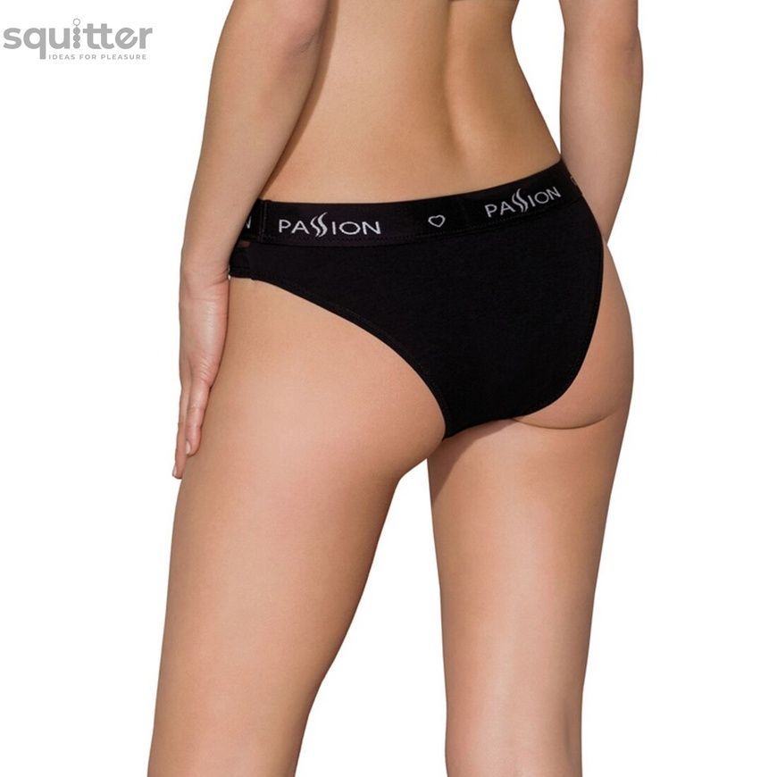 Трусики з прозорою вставкою Passion PS006 PANTIES M, black SO4232 - онлайн-сексшоп Сквітер