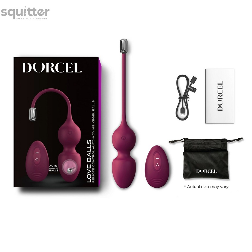 Вагинальные шарики Dorcel LOVE BALLS PLUM, вибрации и движения внутреннего шарика, пульт ДУ SO7388 фото