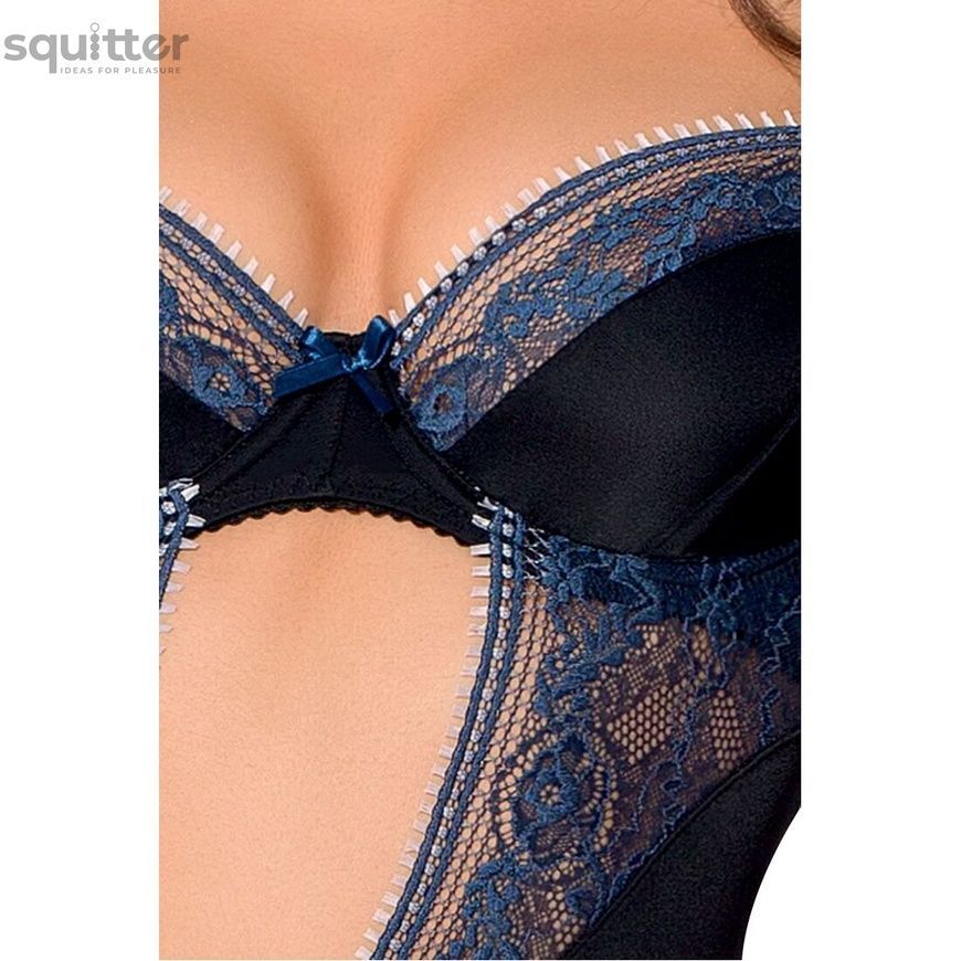 Корсет с пажами GISELE CORSET black XXL/XXXL &mdash; Passion Exclusive, трусики PS24606 - онлайн-сексшоп Сквитер