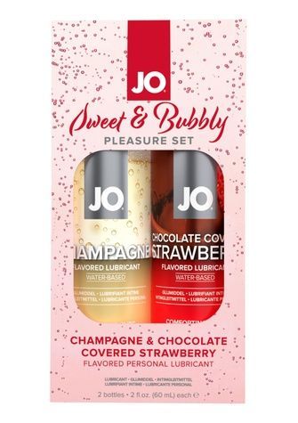 Набір лубрикантів JO Sweet&Bubbly &mdash; Champagne & Chocolate Covered Strawberry (2&times;60 мл) SO6777 - онлайн-сексшоп Сквітер