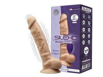 Фалоімітатор з вібрацією SilexD Vetus Vibro Flesh (MODEL 1 size 8in) + LRS, двошаровий, діам. 4,2 см SO8213 - онлайн-сексшоп Сквітер