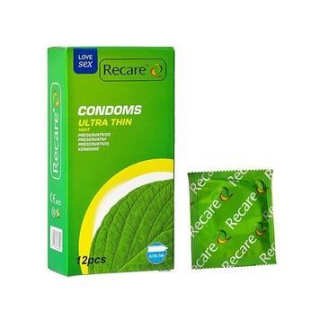 Презервативи Ultra Thin Mint Condoms Recare 12 шт, ультратонкі, аромат: м'ята SX3326 - онлайн-сексшоп Сквітер