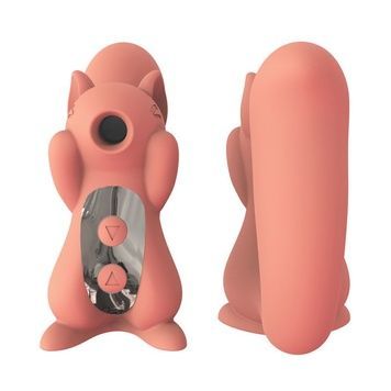 Вакуумный стимулятор с вибрацией KISTOY Miss UU Orange, игрушка 2-в-1 SO3619 - онлайн-сексшоп Сквитер