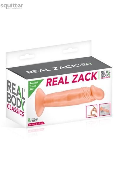 Фалоімітатор Real Body — Real Zack Flesh, TPE, діаметр 3,7 см SO2217 фото