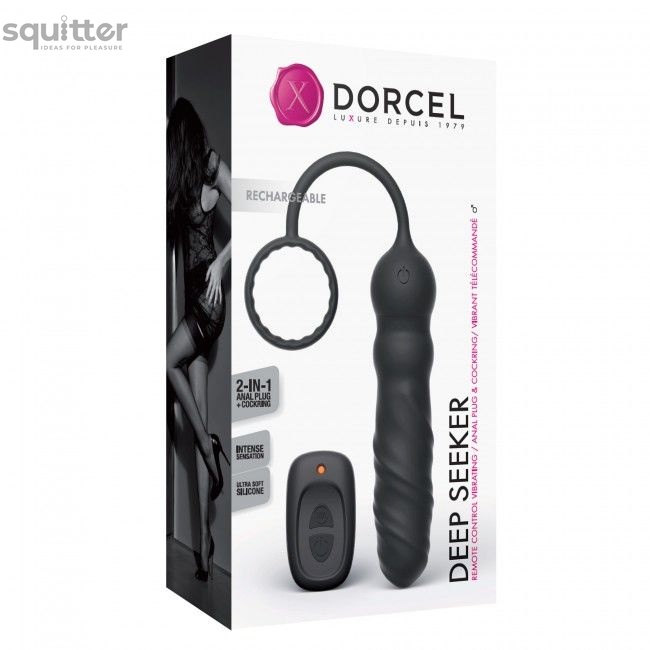 Анальный вибратор Dorcel Deep Seeker с эрекционным кольцом и пультом ДУ SO4069 фото