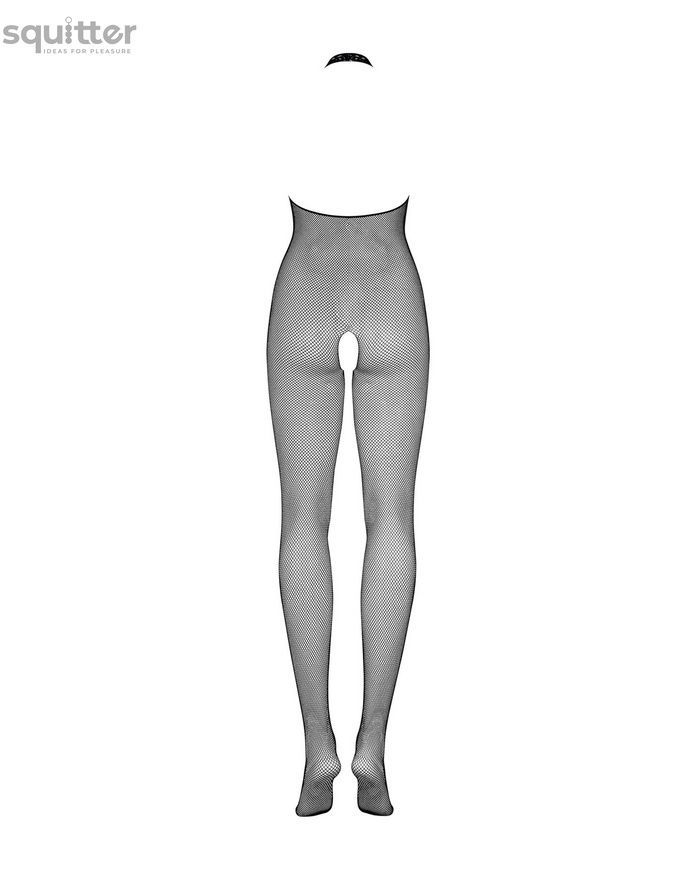 Бодистокинг из мелкой сетки с открытой грудью и доступом Obsessive Bodystocking N101 S/M/L, черный, SO7250 - онлайн-сексшоп Сквитер