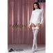 Панчохи Passion ST121 1/2 white на ажурній силіконовій резинці з квітковим орнаментом і вертикальним SO5791,5 - інтернет-магазин інтимних товарів Squitter