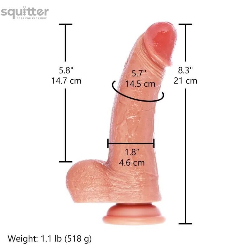 Фалоімітатор для секс-машин Hismith 8.25" Dual-density dildo with veins, система KlicLok SX4010 - онлайн-сексшоп Сквітер
