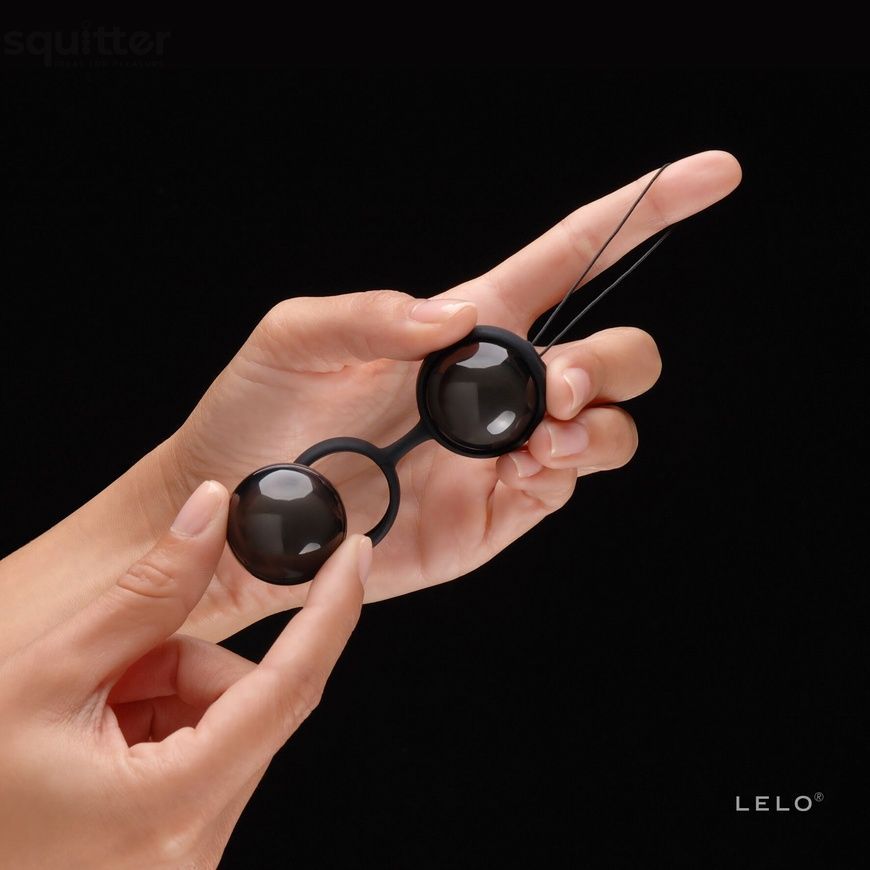 Вагінальні кульки LELO Luna Beads Noir Black, зміщений центр ваги, діаметр 2,9 см, 2х37 г SO8685 - онлайн-сексшоп Сквітер