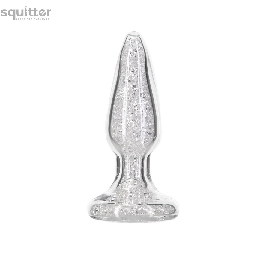 Стеклянная анальная пробка Pillow Talk Fancy Luxurious Glass Anal Plug, ⌀3,1см, вибропуля в подарок SO6833 фото