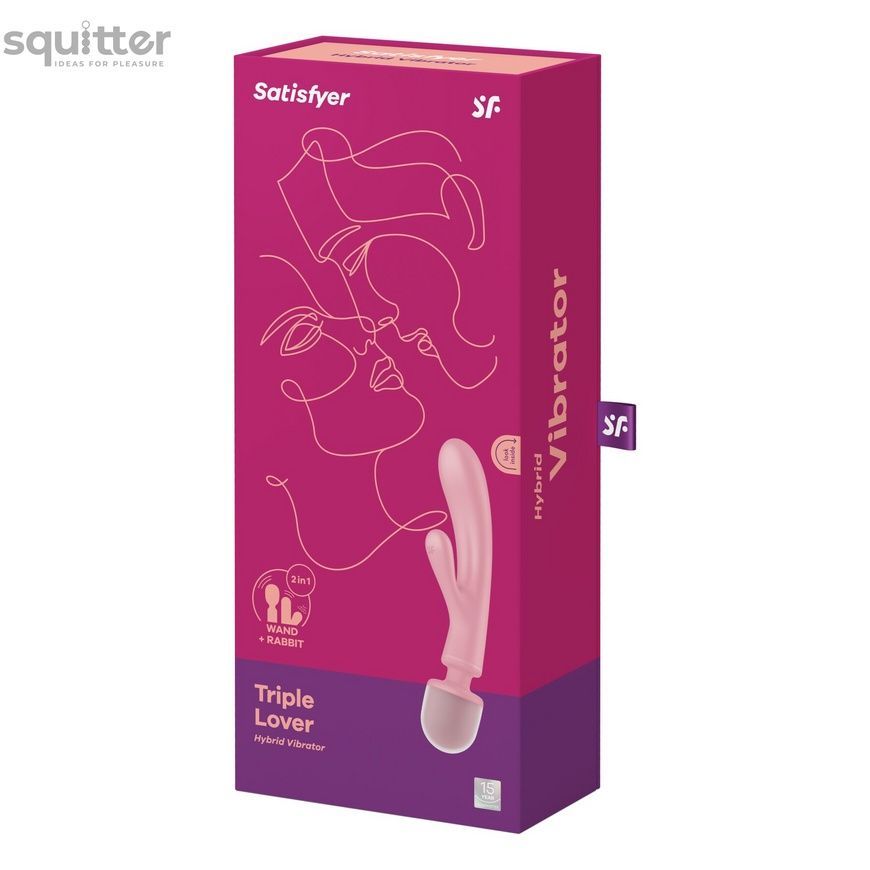Вібратор-кролик з вібромасажером Satisfyer Triple Lover Pink, 3 мотори SO8790 - онлайн-сексшоп Сквітер