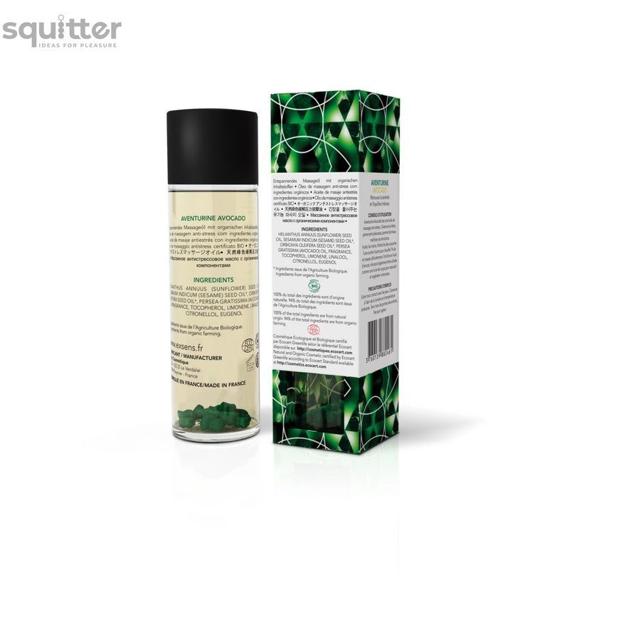 Масажна олія EXSENS Aventurine Avocado (антистрес з авантюрином) 100мл, натуральна SO2377 - онлайн-сексшоп Сквітер