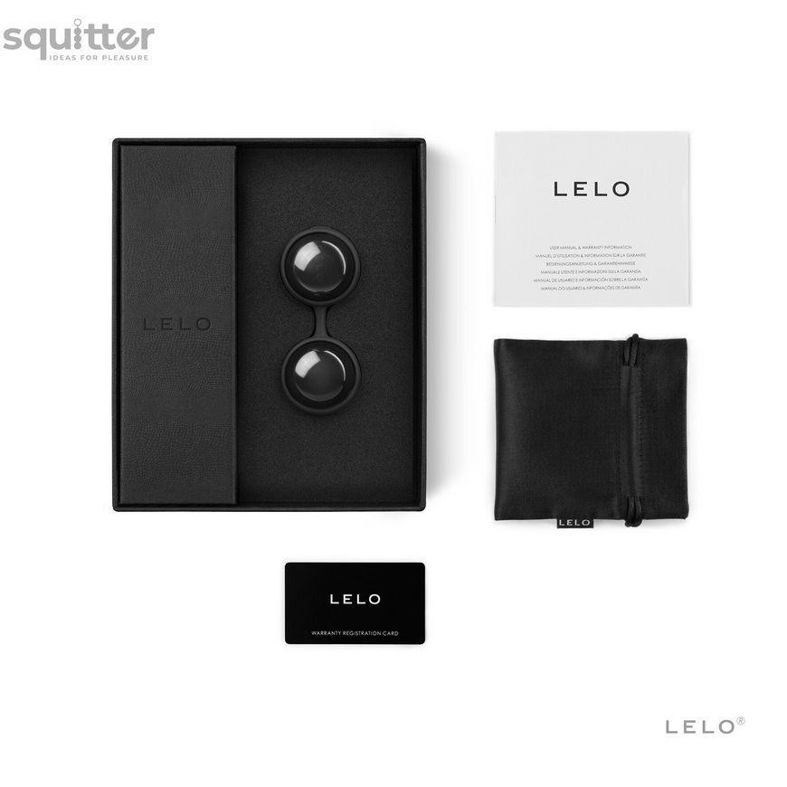 Вагінальні кульки LELO Luna Beads Noir Black, зміщений центр ваги, діаметр 2,9 см, 2х37 г SO8685 - онлайн-сексшоп Сквітер