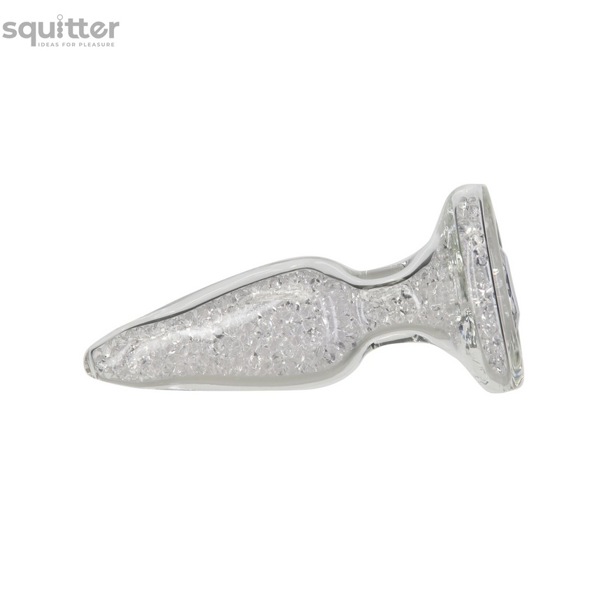 Стеклянная анальная пробка Pillow Talk Fancy Luxurious Glass Anal Plug, ⌀3,1см, вибропуля в подарок SO6833 фото