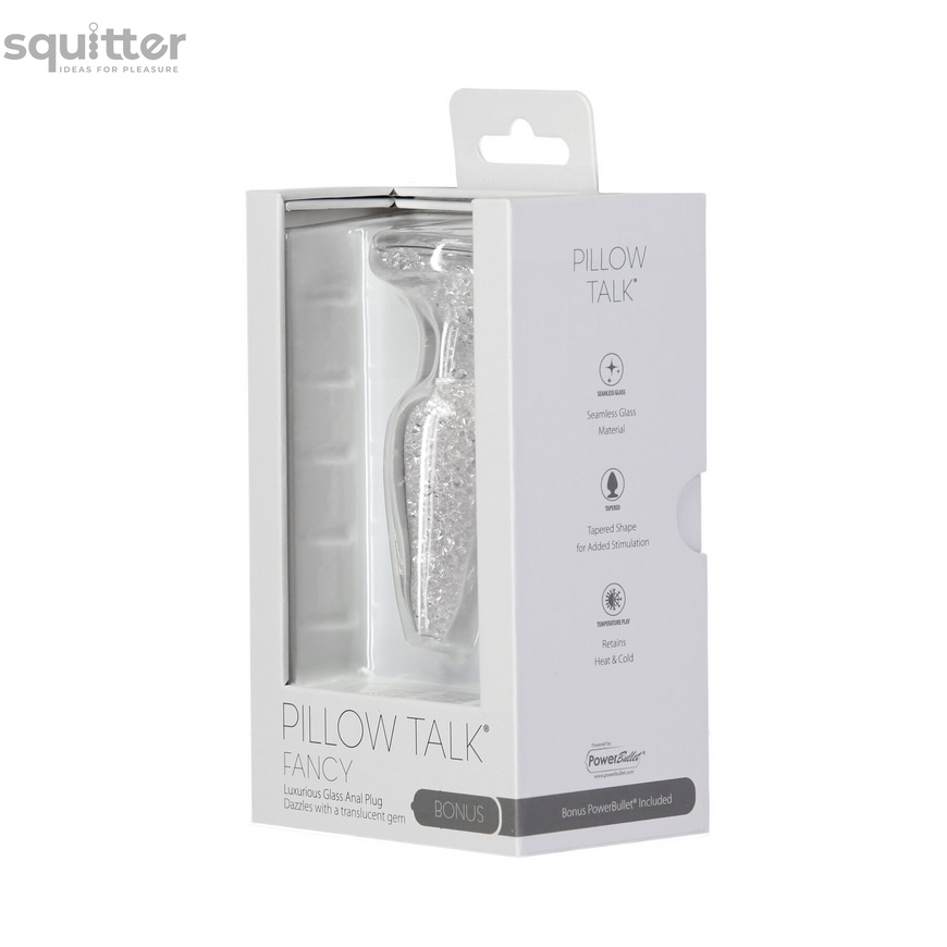 Стеклянная анальная пробка Pillow Talk Fancy Luxurious Glass Anal Plug, ⌀3,1см, вибропуля в подарок SO6833 фото