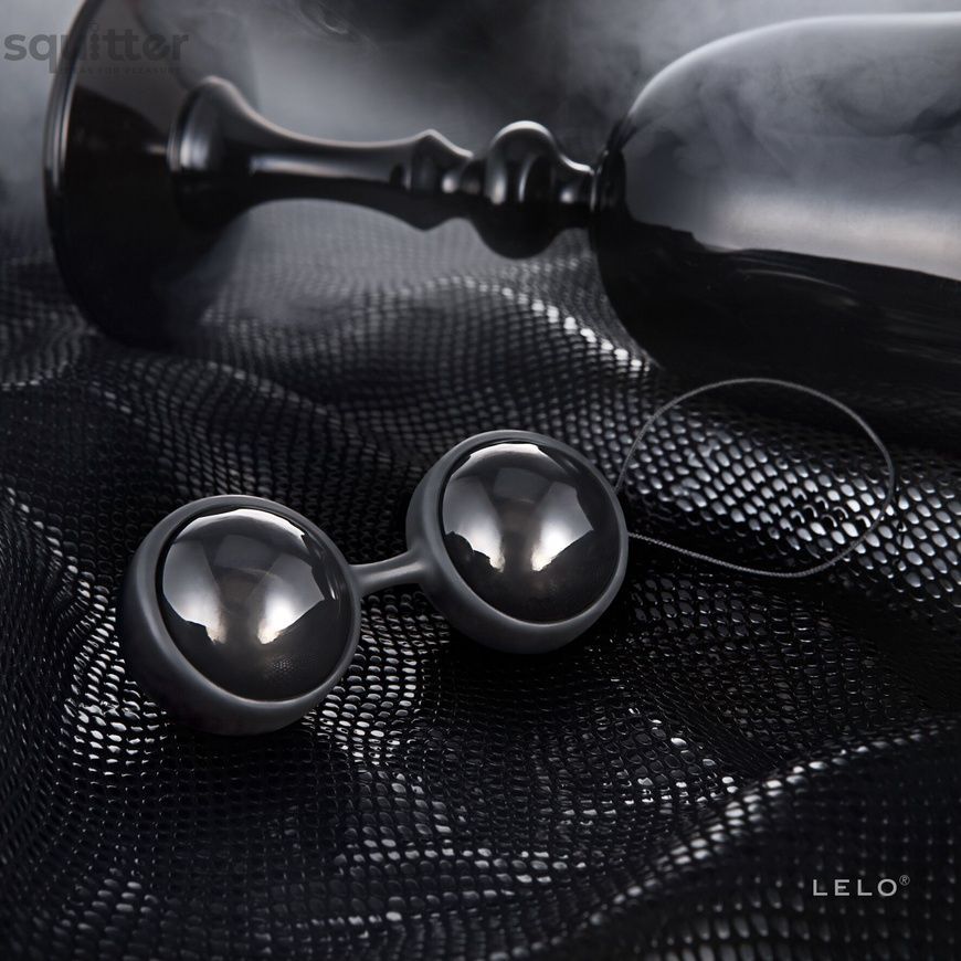 Вагінальні кульки LELO Luna Beads Noir Black, зміщений центр ваги, діаметр 2,9 см, 2х37 г SO8685 - онлайн-сексшоп Сквітер