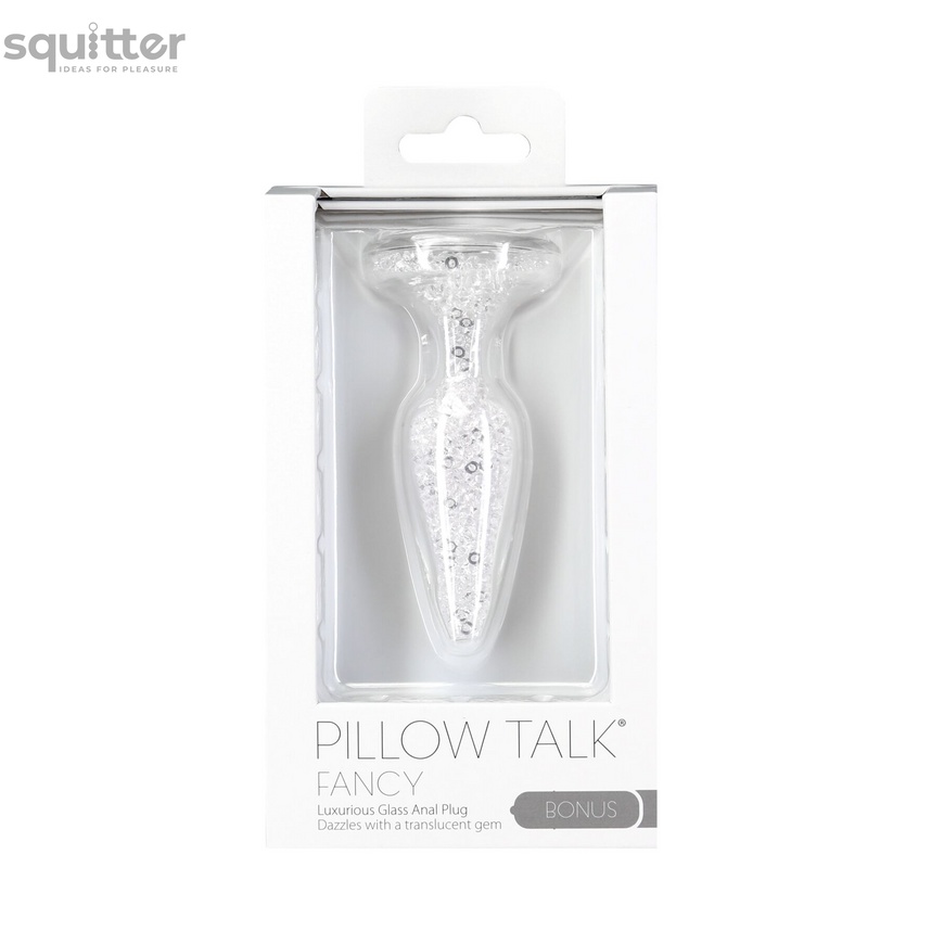 Стеклянная анальная пробка Pillow Talk Fancy Luxurious Glass Anal Plug, ⌀3,1см, вибропуля в подарок SO6833 фото